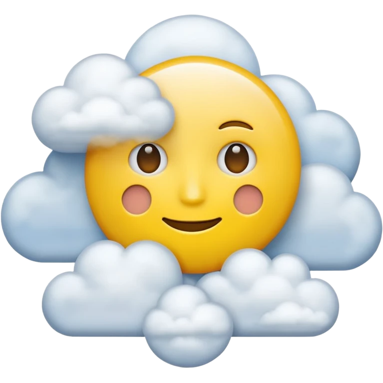 No mouth face in clouds a yellow circle emoji