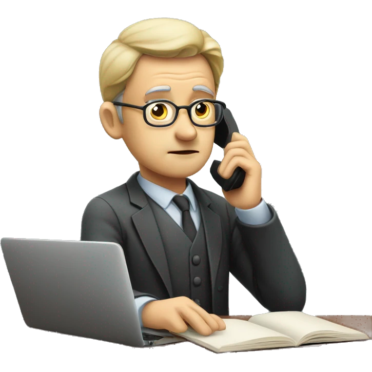 professor on mobile phone listening intently o advice  emoji