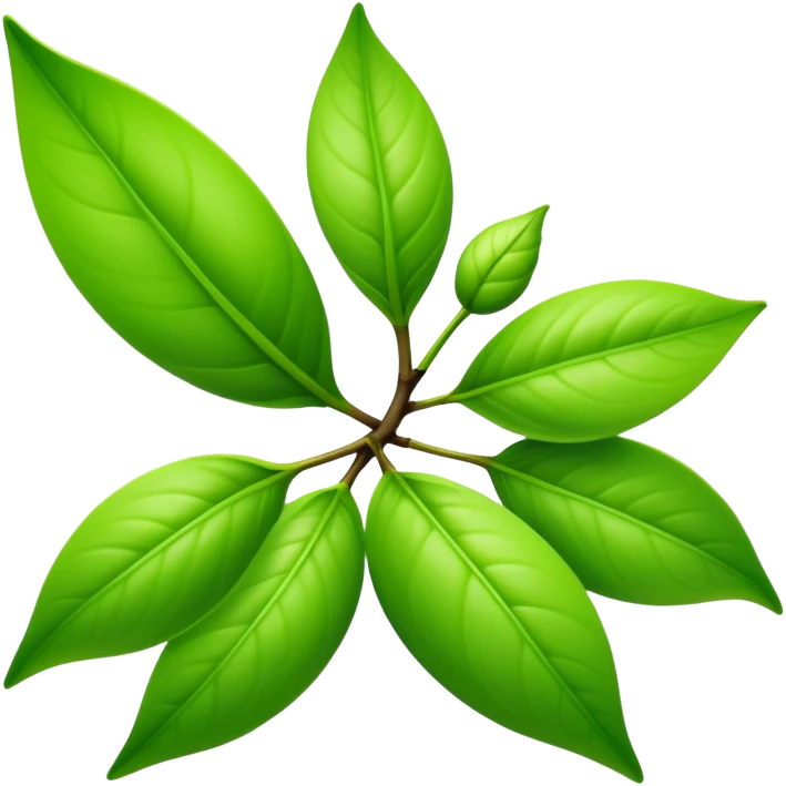 Fresh green tea buds with young tender leaves emoji
