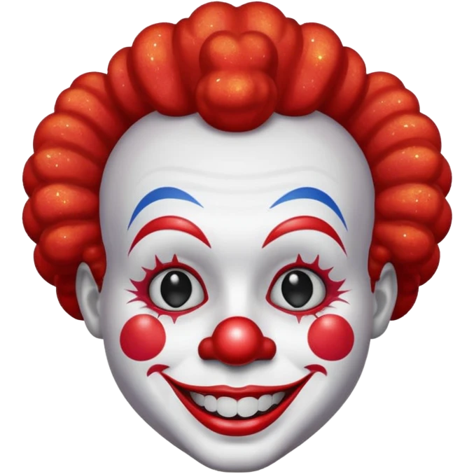 red glitter clown emoji