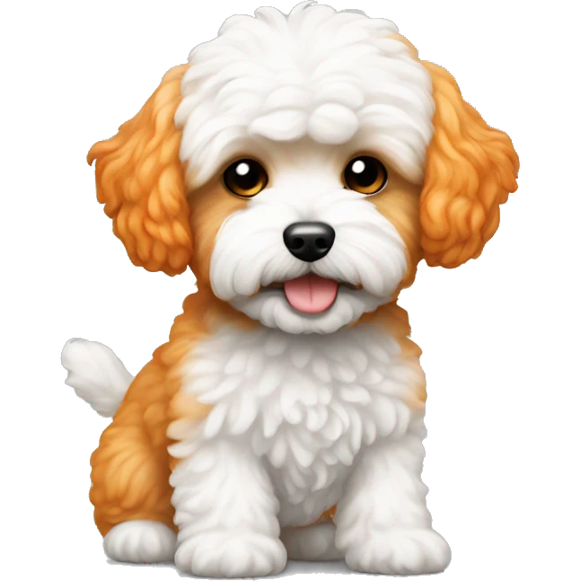 Dog maltipoo white-orange  emoji