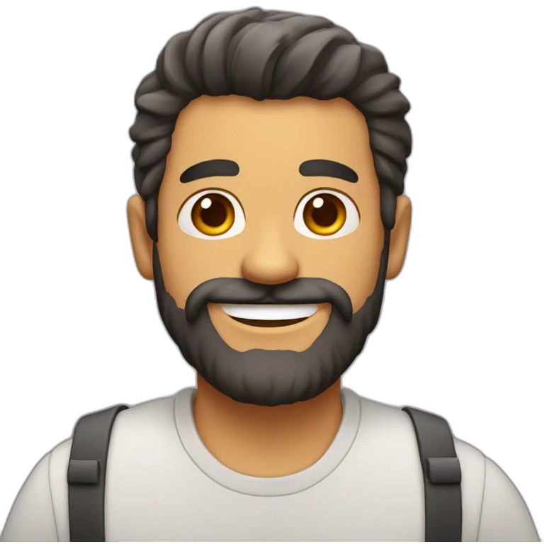 Hombre con barba feliz emoji