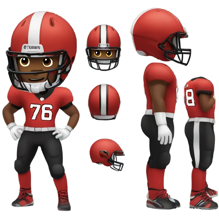 American football player in red and black emoji