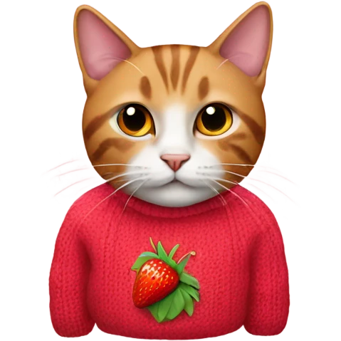 Cat wearing strawberry jumper  emoji