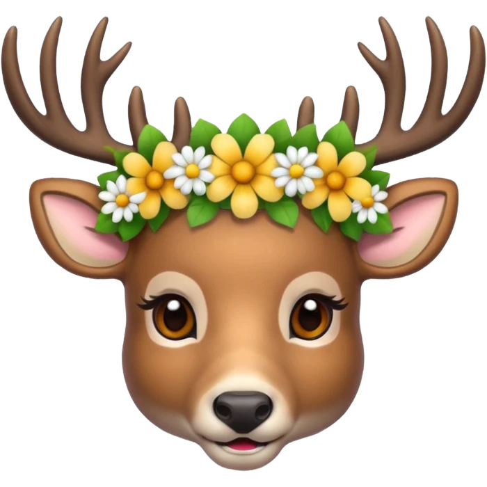 deer face with a flower crown emoji