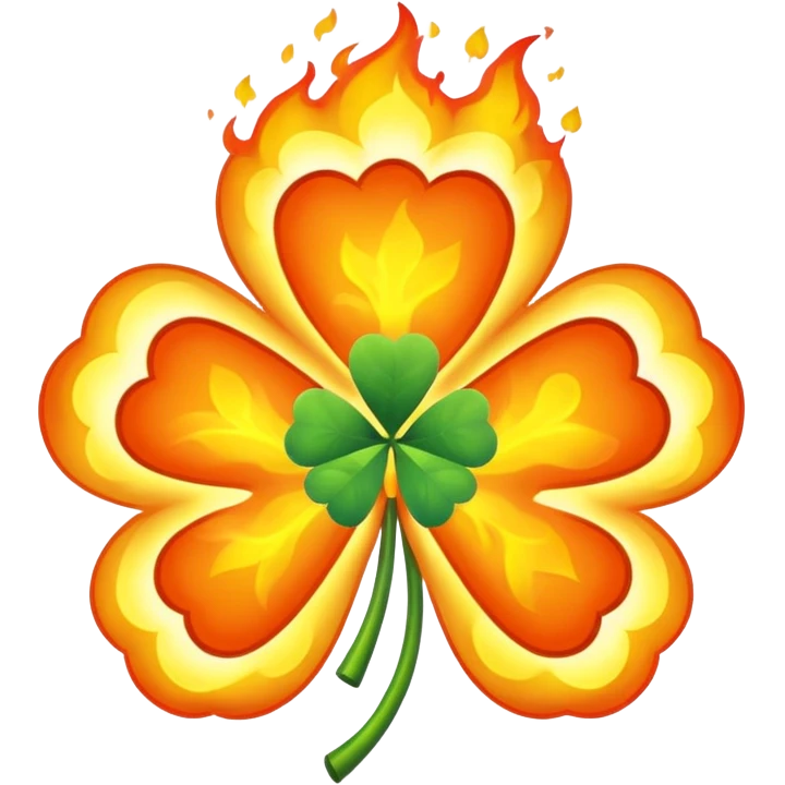 create a four leaf clover on fire emoji