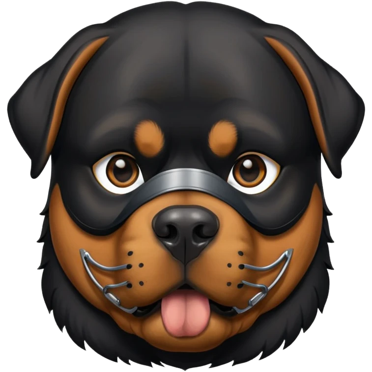 Make a Rottweiler with a mask on emoji