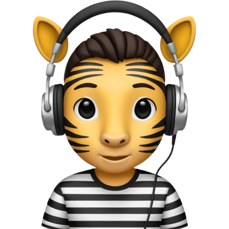 A zebra listening to music emoji