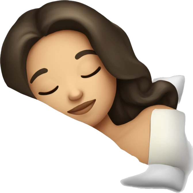 Coquette brunette girl sleeping  emoji