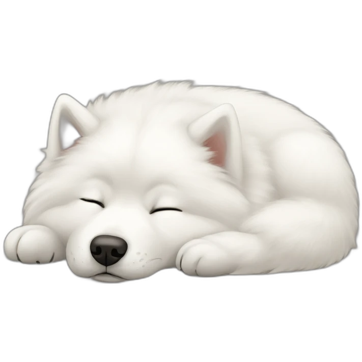 Samoyed sleeping emoji