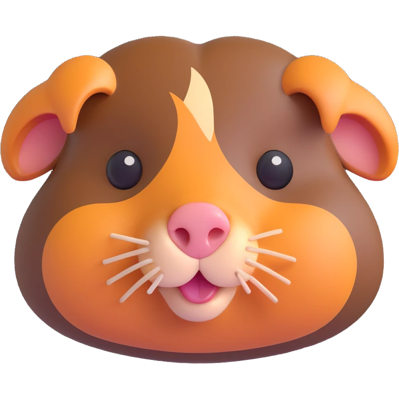 almighty guinea pig god with a mole on the left cheek, 3D emoji style emoji