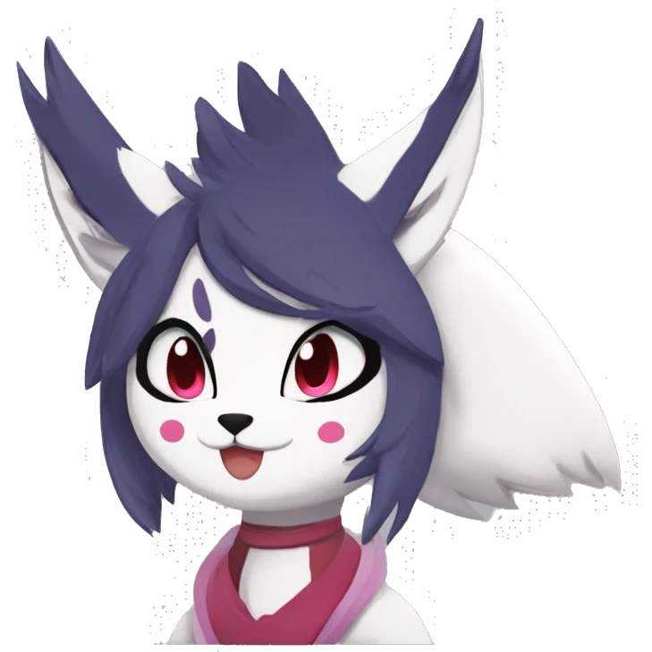 Anthro Dark Beautiful Colorful Shiny Edgy Cool Shy Grumpy FurSona Feline-Zangoose-Fakemon Long Emo Hai-bangs  Vtuber Model emoji