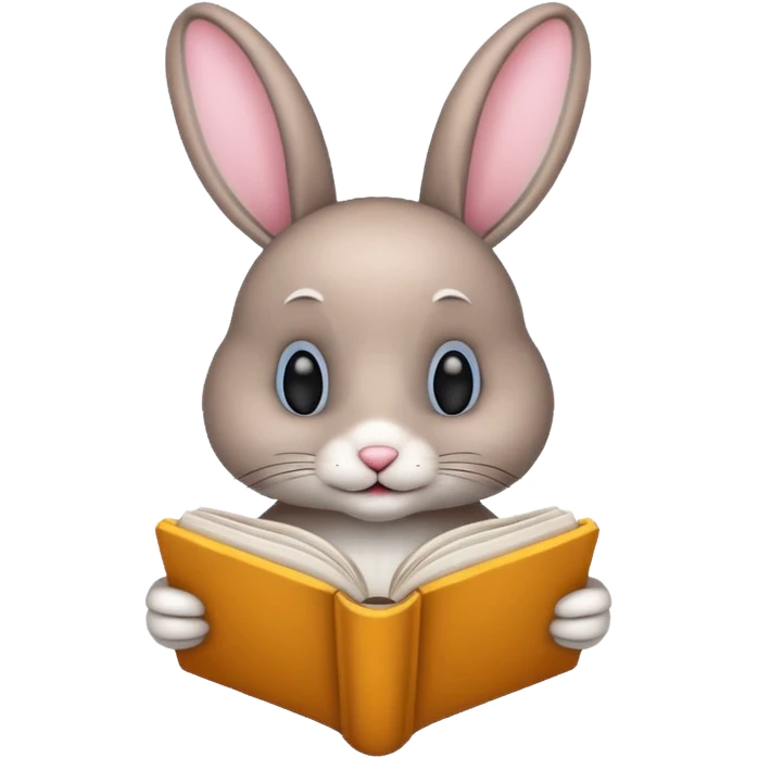 bunny reading book emoji