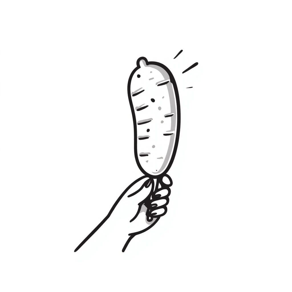 Korean corn dog, hand-drawn doodle style emoji