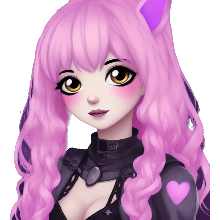 Gorgeous Cute Gothic Edgy Nebula Gradient Beautiful Anime Emo BatLady emoji