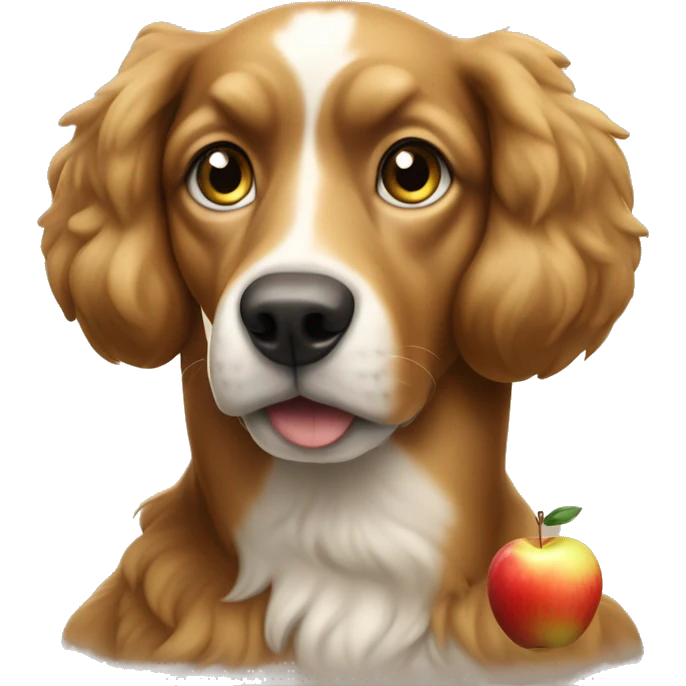 Isaac Newton as a Dog with an apple emoji