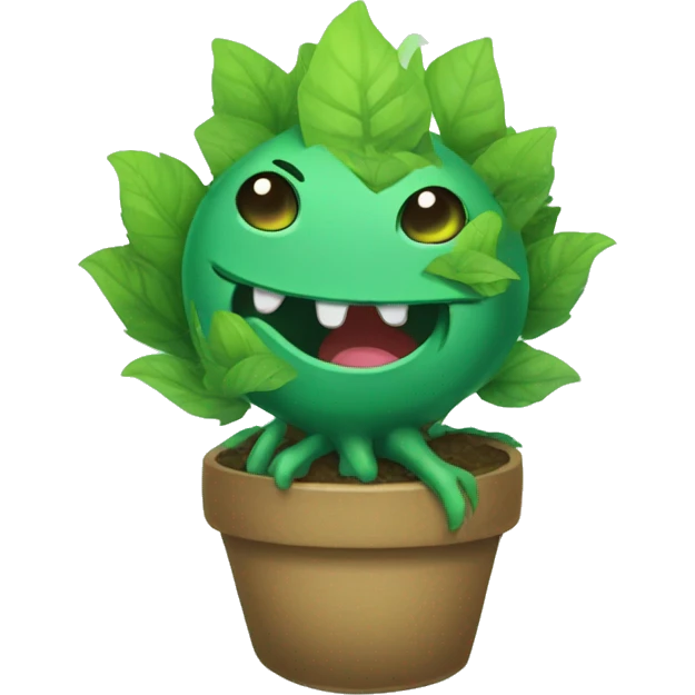 A cute plant monster is inlove emoji