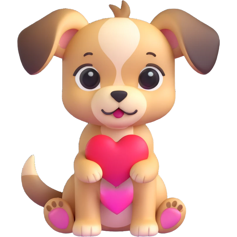 puppy in love emoji