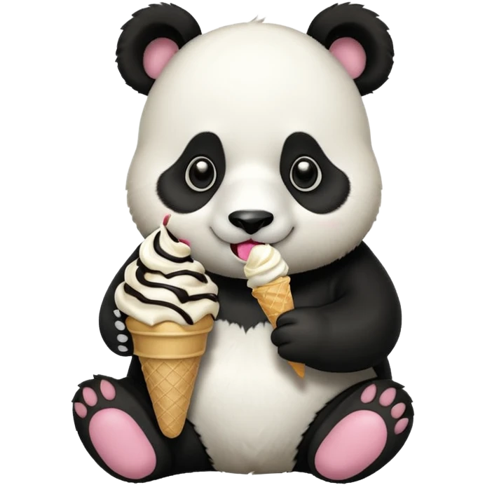 Panda eating ice cream emoji