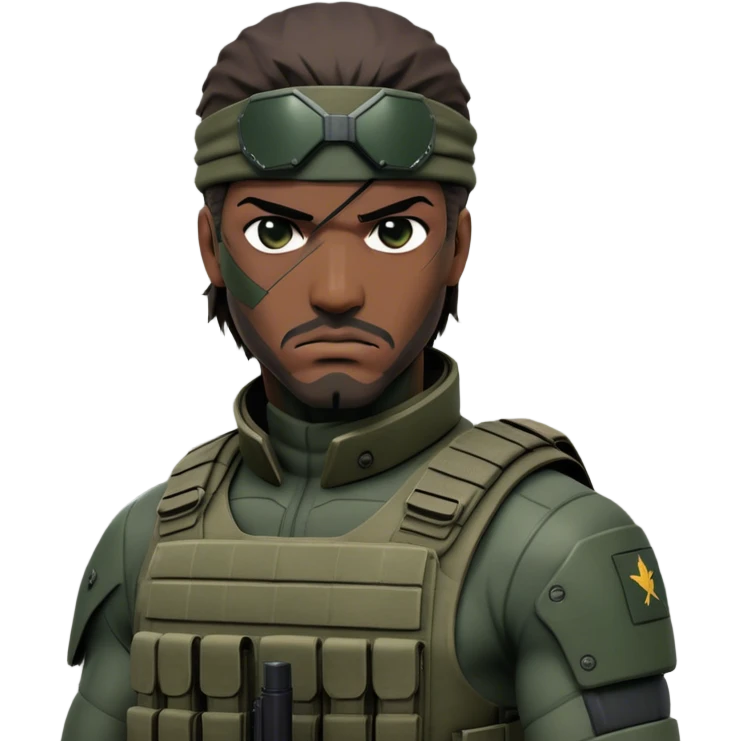 Cinematic Realistic Metal Gear Solid Snake Soldier Portrait, depicted with steely determination and tactical precision. Clad in intricately detailed combat attire in consistent muted greens, browns, and blacks, his rugged, weathered features and piercing eyes exude relentless resolve. Rendered with lifelike texture and dramatic, natural lighting, high shine, noble and stealthy, capturing the essence of a legendary soldier operating in the shadows. emoji