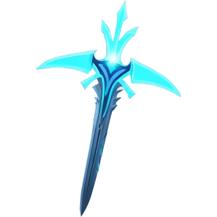 sci-fi multiblade sword-with-blue-ray-blade emoji