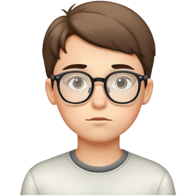 thoughtful boy with glasses emoji