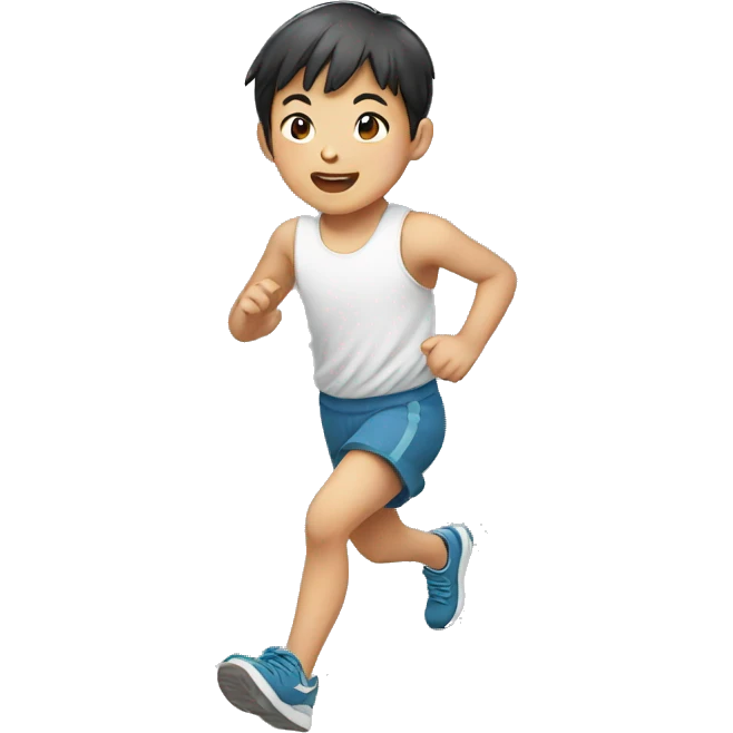 a asian child running emoji