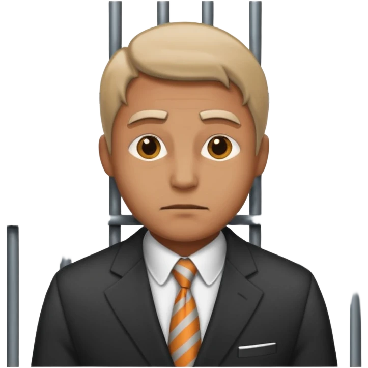 A man in a suit behind bars emoji
