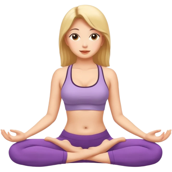 Lady with sexy beautiful body sitting in yoga pose emoji