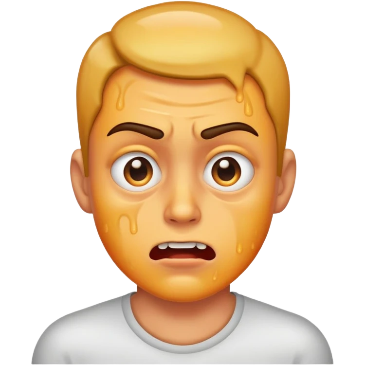 Freaky face sweating emoji