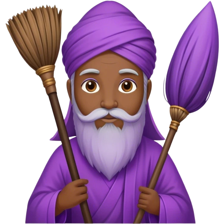 sweep broom guru, purple emoji