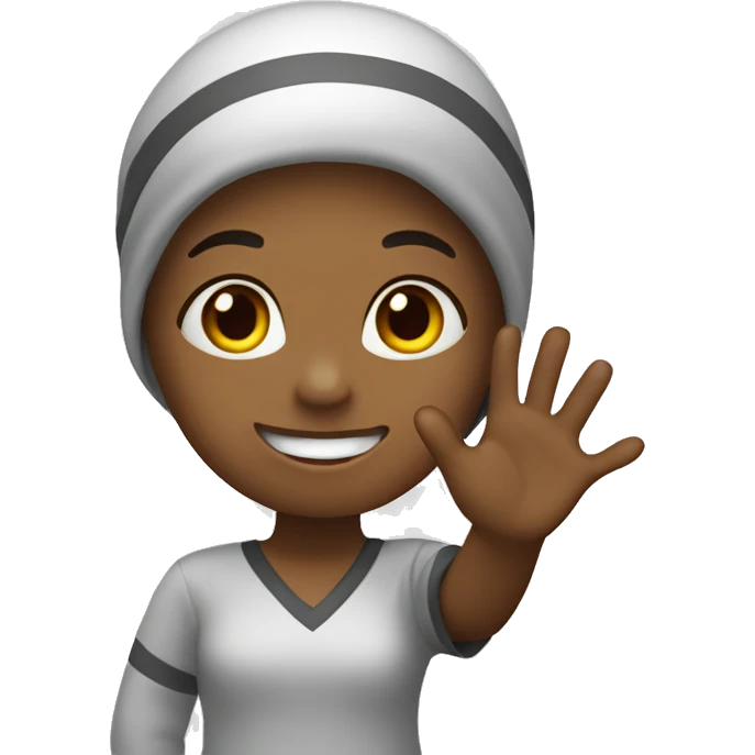  a girl waving hu emoji