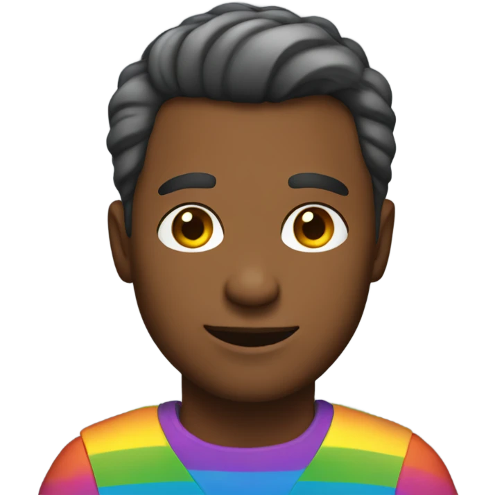 Man wearing rainbow clothes emoji