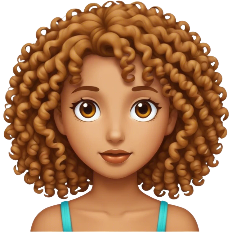 curly hair girl with tan skin  emoji