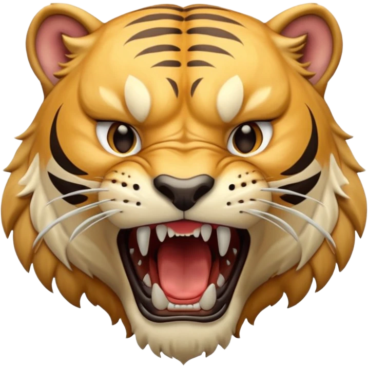 Create a Sabertooth Tiger roaring, make it fierce emoji