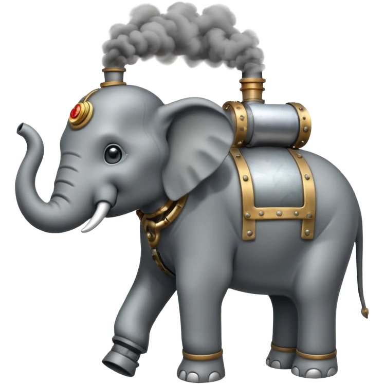 Steam Elephant full body  were a smoke is coming out of it  emoji