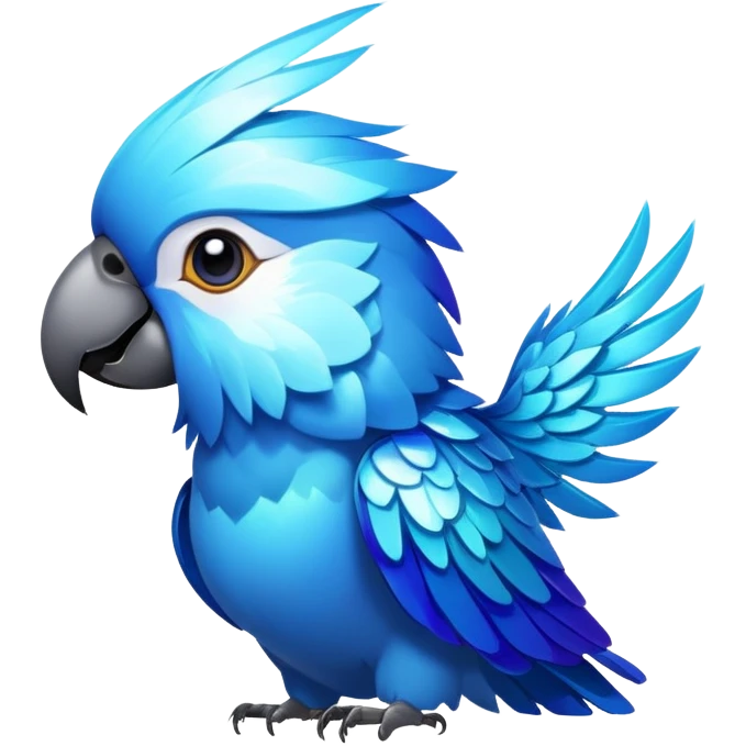 Magical blue lightning parrot emoji