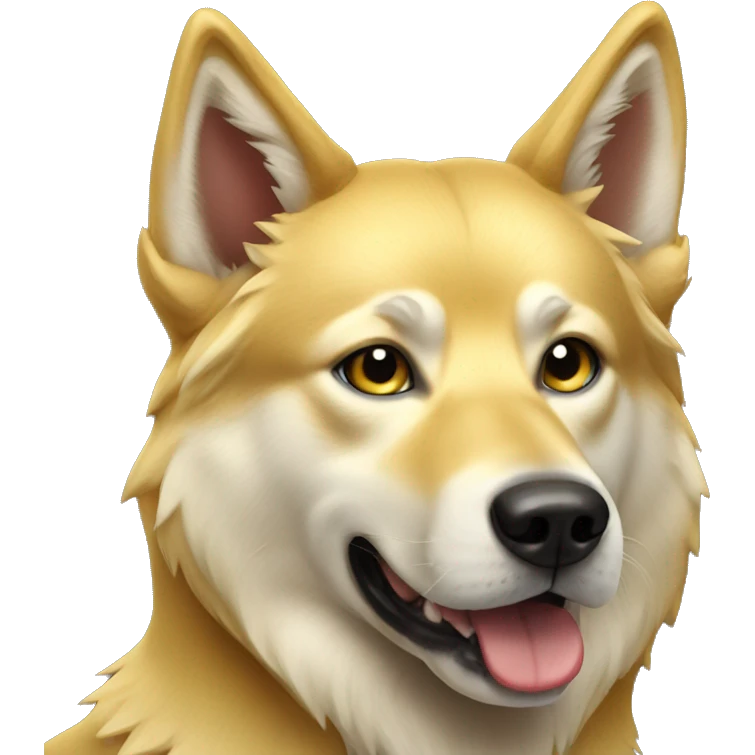 Golden wolf dog emoji
