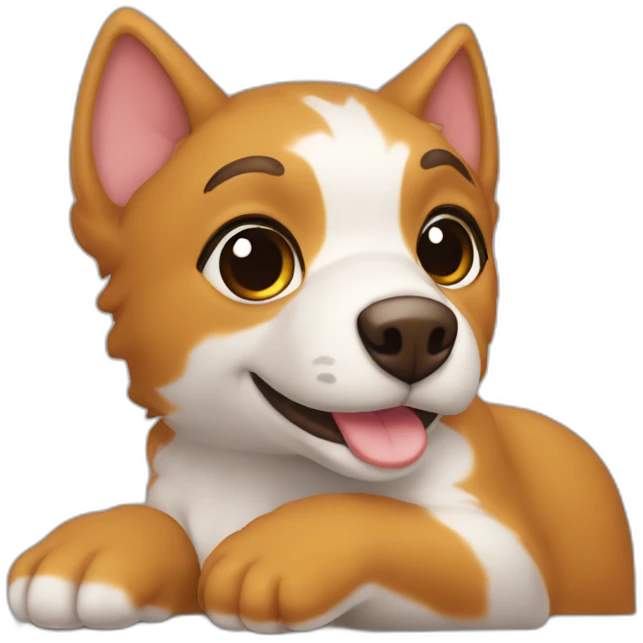 Kalp ortasında yarısı turuncu ve mor kalp emoji