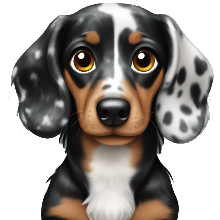 Black merle mini dachshund  emoji