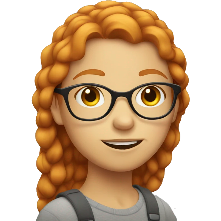 Ginger girl with glasses emoji