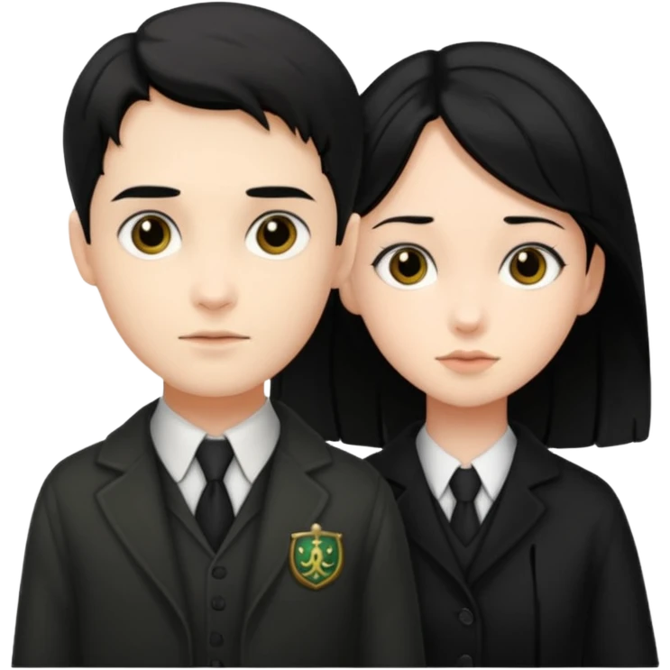Tom Riddle and a black haired girl emoji