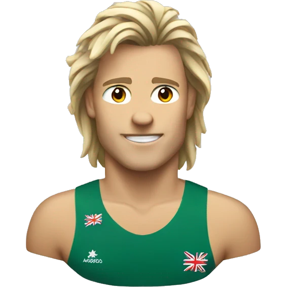 Australian Olympics athlete with a mullet hairstyle emoji