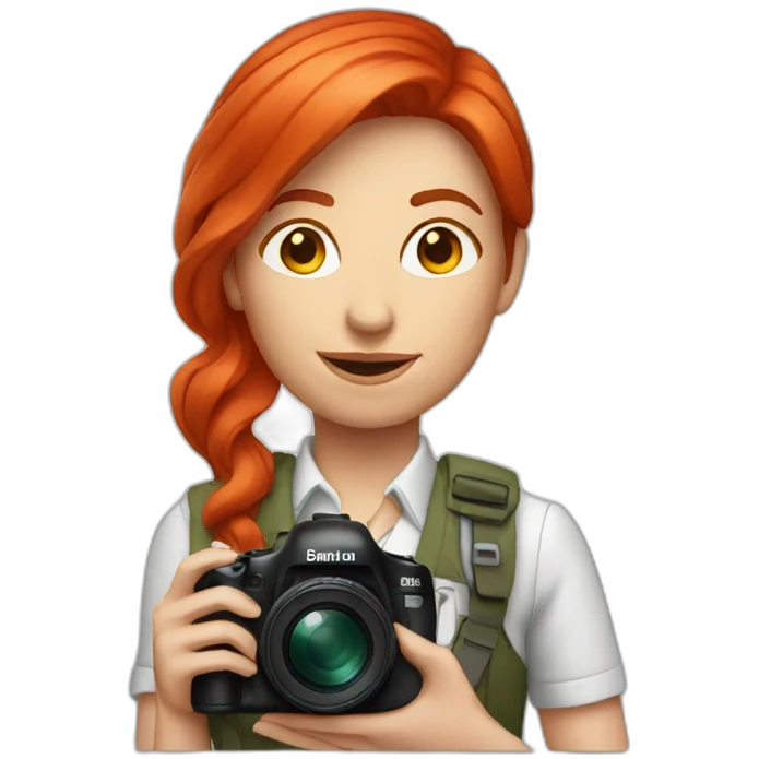 red hair woman photographer emoji