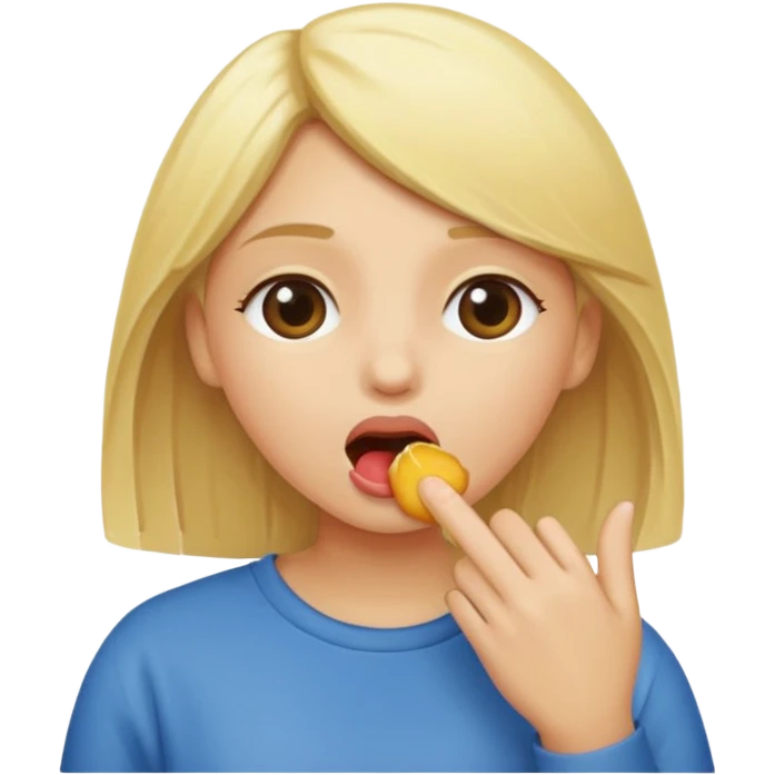 blond girl sucking emoji