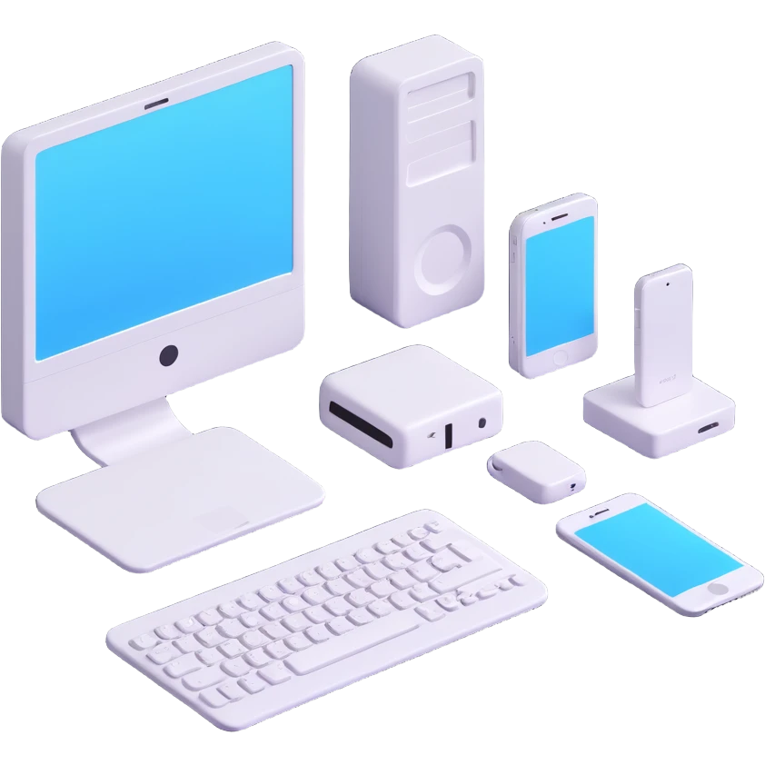 emoji representing the concept of 'Technologies Used', featuring a combination of a computer, smartphone, and gear, in a modern, clean style emoji