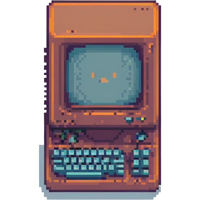 artificial intelligence, pixel art, retro computer, digital face emoji