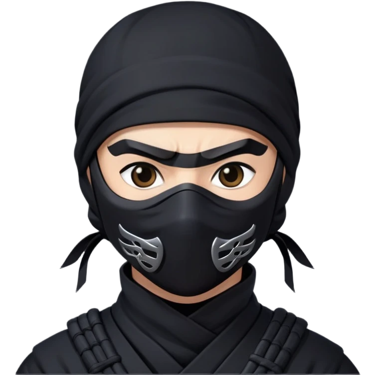 a ninja in black outfit with mask emoji