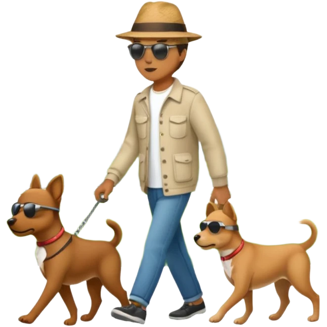 man walking with dog emoji