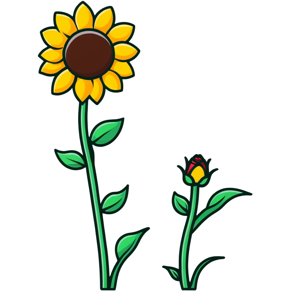 Sunflower smiling in a garden of roses emoji